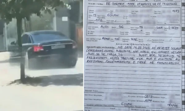 Policia e dënon një mërgimtar me targa të Zvicër që hyri në trotuar, e njofton edhe shtetin zviceran