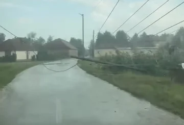 Ndryshon shpejt moti në Istog, shiu i rrëmbyeshëm e era rrëzojnë lisat e një shtyllë elektrike