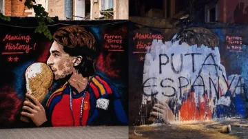Ndodh edhe kjo, shkatërrohet murali i Ferran Torresit vetëm pak orë pas realizimit në Barcelonë