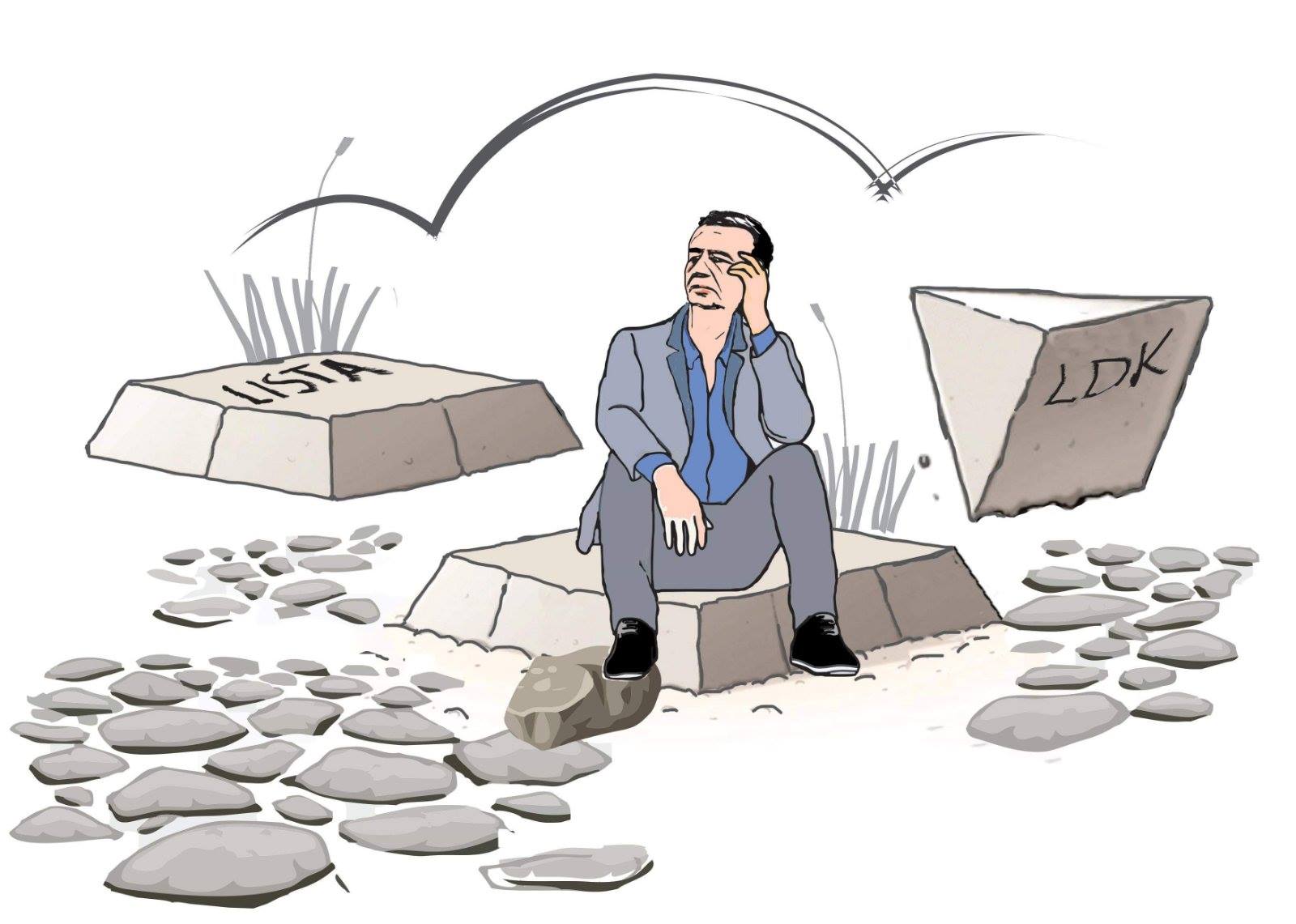 Karikatura e re: Albin Kurti i dërrmuar dhe i paaftë për të ndërtuar koalicion dhe qeveri (Foto)