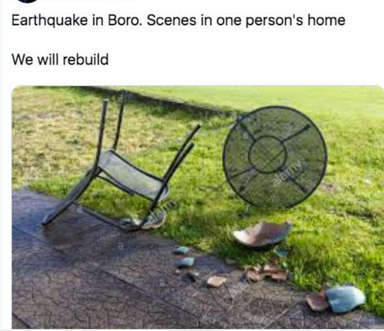 Anglezët tallen me tërmetin që iu ndodhi sot: “Do të ringrihemi” thonë, pasi një karrige plastike u rrëzua