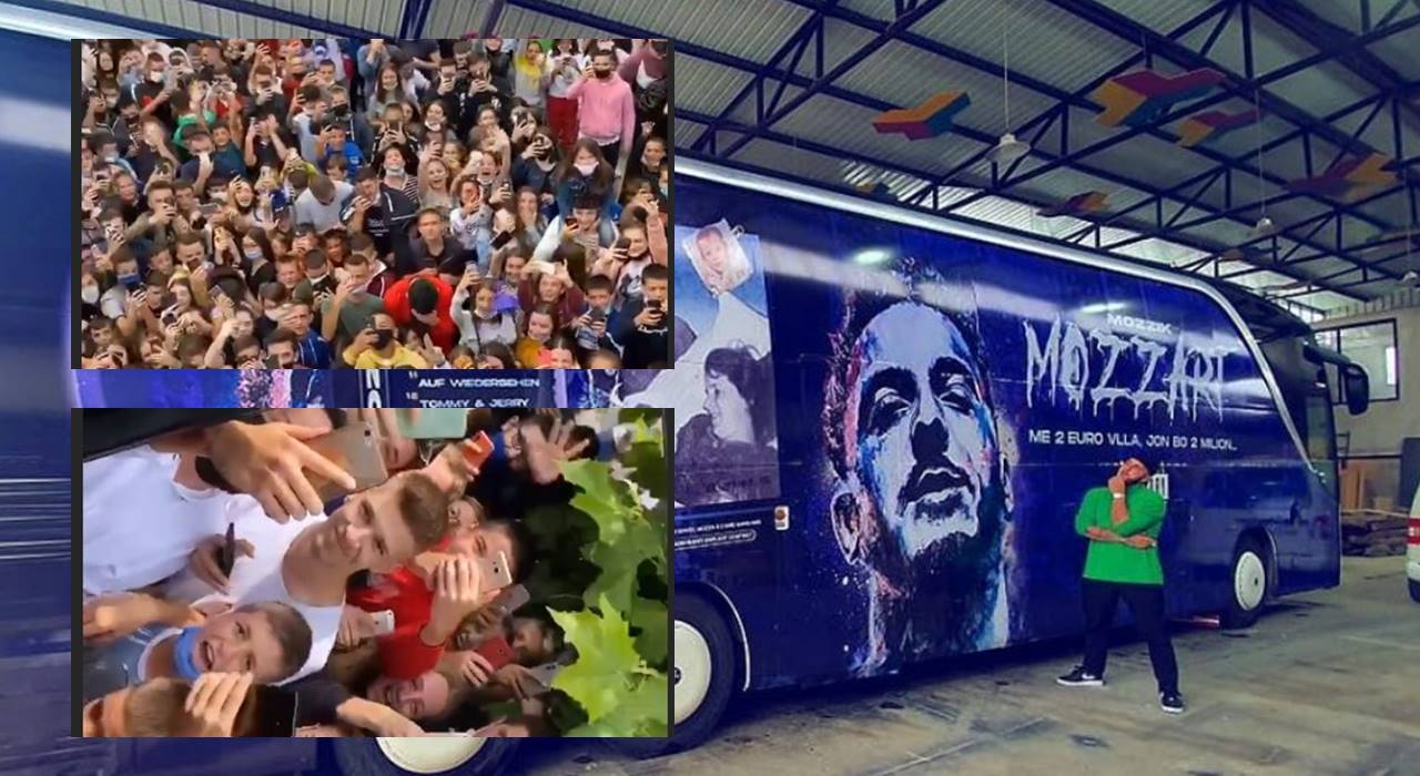 Mozzik mbërrin në Mitrovicë, të rinjtë harrojnë virusin dalin në pritje të reperit