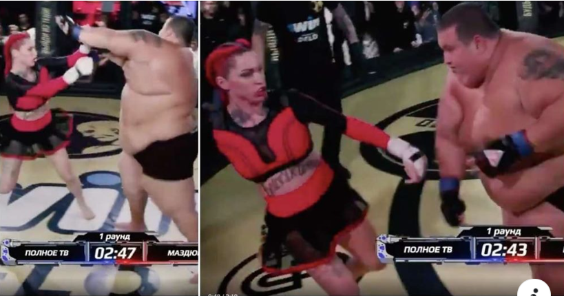 Çmenduri absolute: Luftëtarja femër mposht kundërshtarin burrë 181 kilogramë më të rëndë