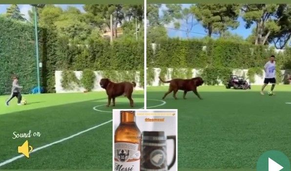 Messi festoi fitoren e Barcelonës 5:2 me djemtë dhe qenin e tyre të ri – ja pamjet