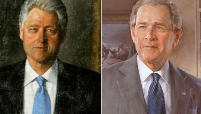 I largoi Trump: Rikthehen portretet e Bushit dhe Klintonit në Shtëpinë e Bardhë