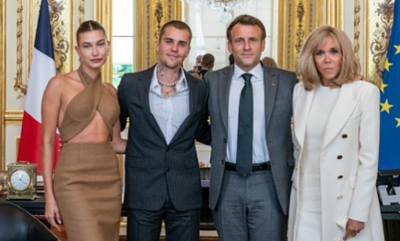 Justin Bieber takohet me presidentin francez Emmanuel Macron