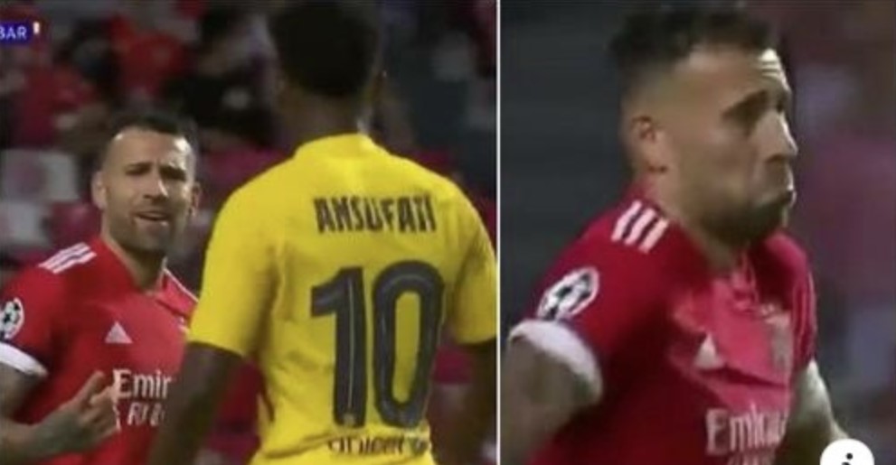Fansat e futbollit janë të bindur se Otamendi i tha Ansu Fatit ‘kush je ti?’ gjatë fitores 3-0 të Benficas kundër Barçës