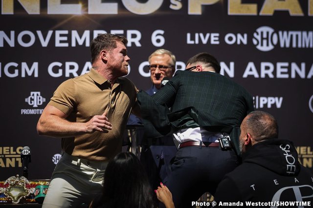 “Shpërthejnë” në grushta gjatë konferencës për shtyp, boksierët kampionë bote nuk përmbahen