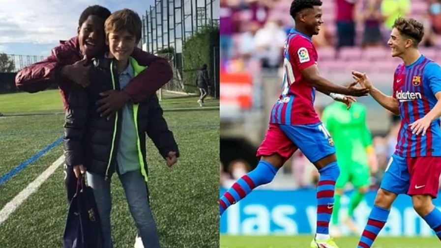 Inspiruese: Dikur Gavi e Ansu Fati përqafoheshin si fëmijë, tani përqafohen për të festuar gola