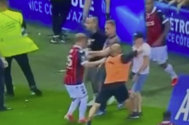 E pëson keq fizioterapeuti i Marseilles që goditi fansin gjatë përleshjes në ndeshjen kundër Nice