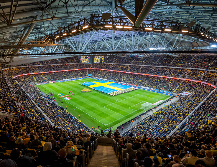 Suedi-Kosovë: Numër rekord i fansave në stadium