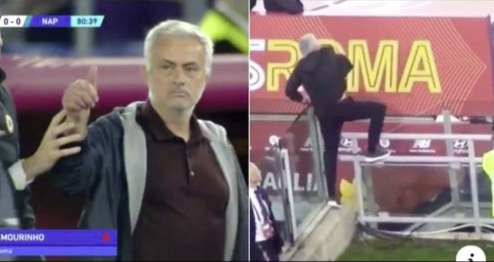 Jose Mourinho u mundua prapa ta drejtonte Romën kundër Napolit, edhe pas kartonit të kuq