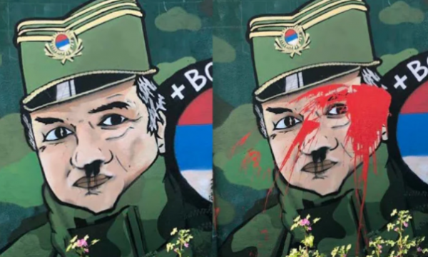 Shkatërrohen edhe dy murale të kriminelit të luftës, Ratko Mlladiq – “Nuk mund t’i shpëtosh të gjitha”