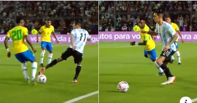 Angel Di Maria ka shkuar viral pasi ia futi nën këmbë topin Vinicius Jr në mënyrë të ‘gërrditshme’