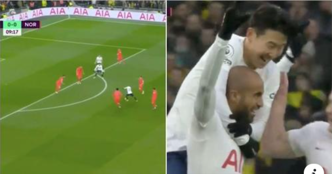 Lucas Moura sapo ka shënuar një gol ‘rrufe’ për Tottenhamin pas disa lëvizjeve ‘kompjuterike’