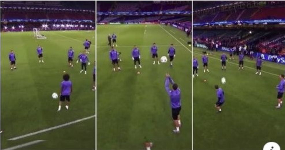 Pamjet e stërvitjes jashtëzakonisht relaksuese të Real Madridit para finales së CL, kanë shkuar viral