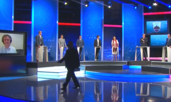 E sikletshme: Momenti kur politikani slloven  rrëzohet midis studios live