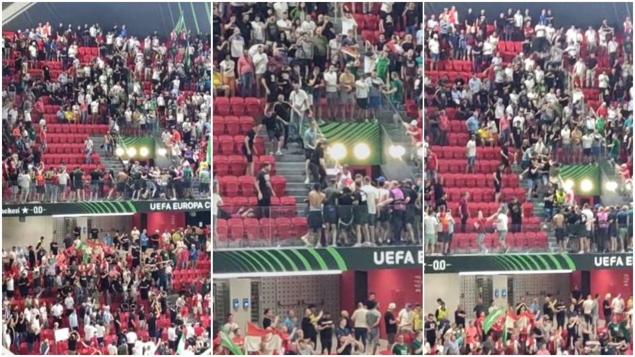 Kërcet grushti në stadiumin ‘Air Albania’ – Përleshje në sektorin e tifozëve të Feyenoordit