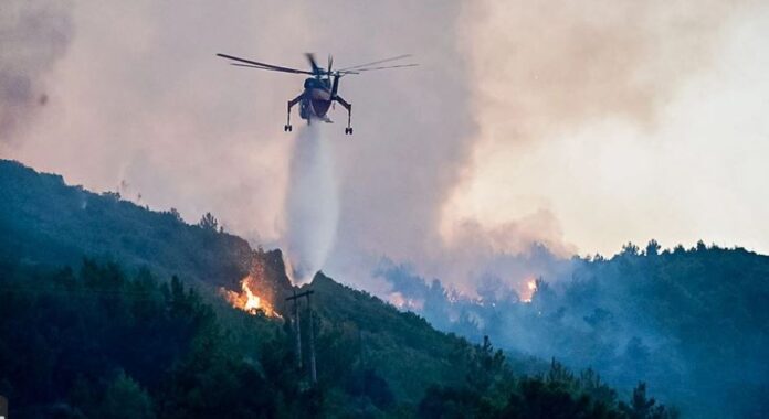 Greqia në flakë: 40 zjarrfikës, 9 aeroplanë dhe 4 helikopterë në terren