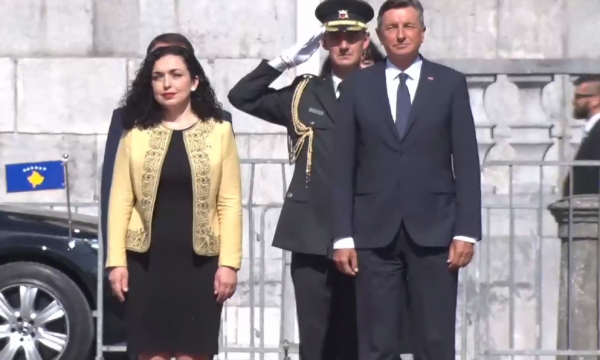 Presidentja Osmani pritet me ceremoni në Slloveni
