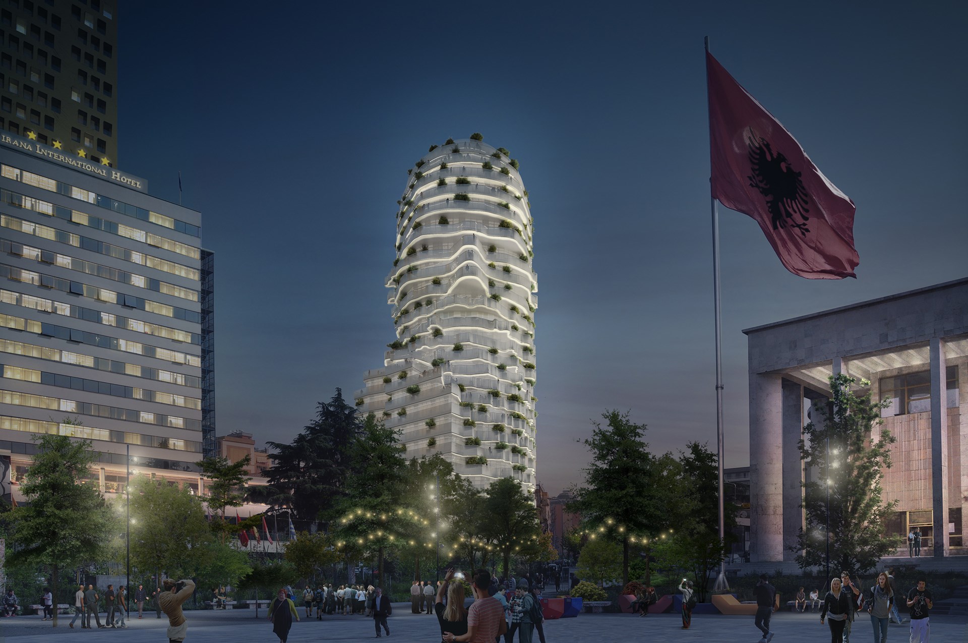 E mahnitshme! Në Tiranë po ndërtohet një pallat në formën e kokës së Skënderbeut