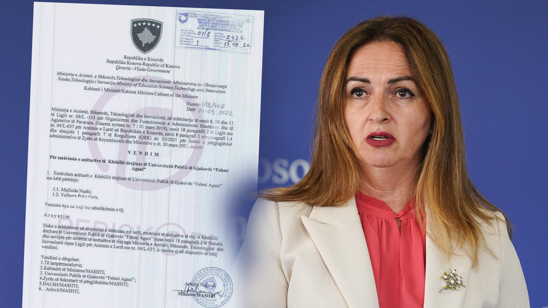 Vazhdon nepotizmi në Qeverinë Kurti: Nagavci e “rehaton” nënën e këshilltares së saj në Këshillin drejtues të Universitetit të Gjakovës