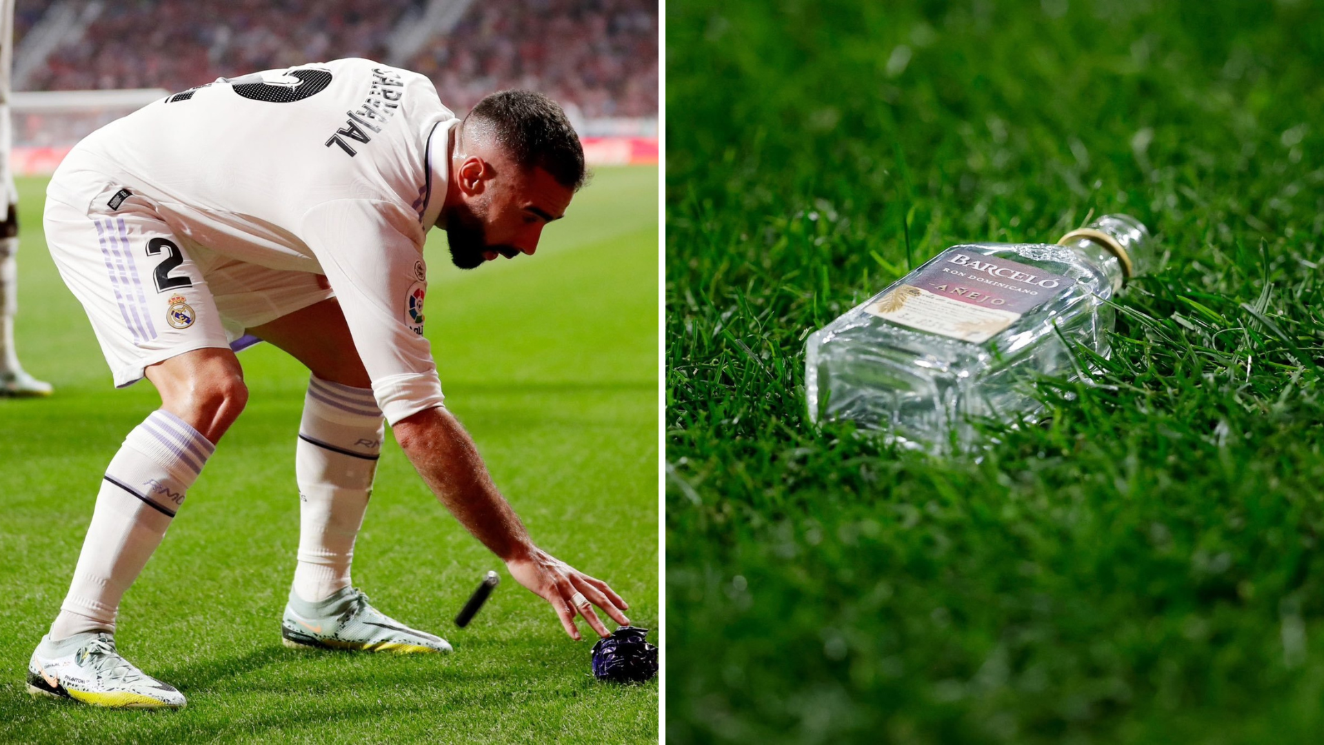 Tifozët e Atleticos nuk kanë kufij – Gjuajnë me shishe rakie lojtarët e Realit pas golit