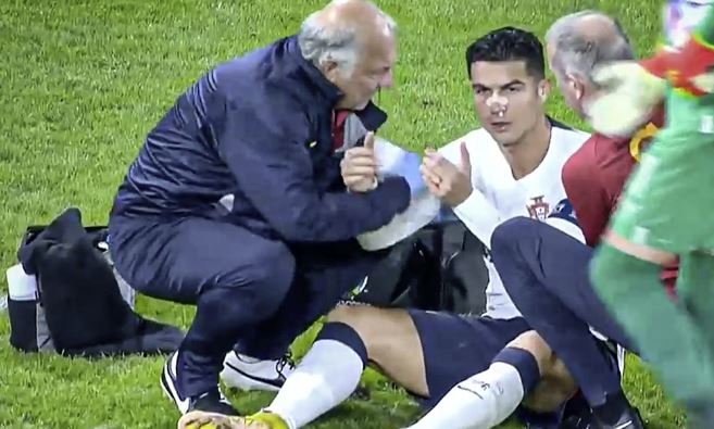 Del video kur Ronaldo gjakoset në ndeshjen ndaj Çekisë