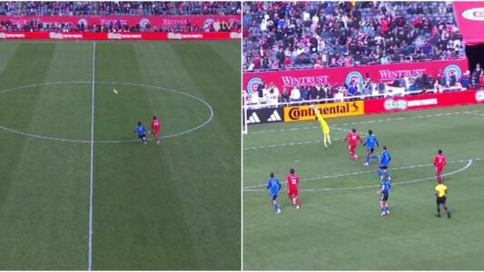 I ndihmuar edhe nga erërat e forta, shoku i Xherdan Shaqirit shënon gol spektakolar nga gjysma e fushës