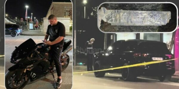 Momenti kur vritet djali i ish gjyqtarit në Tiranë, të dyshuarit i afrohen paralel me veturë (VIDEO)