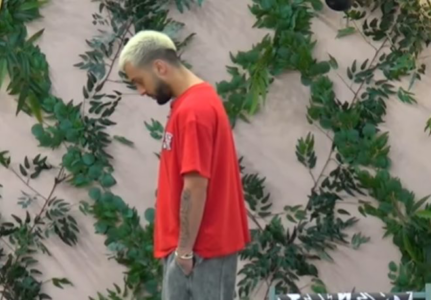 Gjesti shihet i emocionuar pak para fillimit të spektaklit, qëndron vetëm në oborrin e shtëpisë