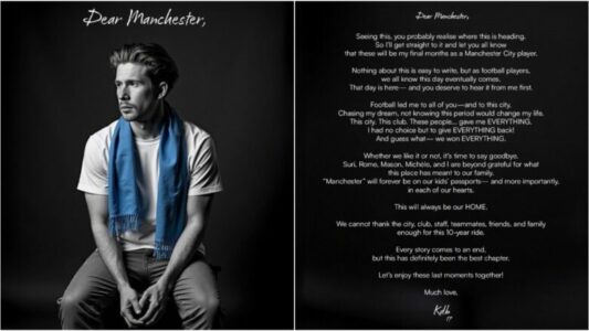 Kevin De Bruyne ka njoftuar se do të largohet nga Manchester City në fund të sezonit