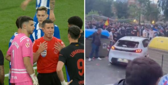 Skena horror – Një veturë përplas disa tifozë të Espanjollit jashtë stadiumit gjatë kohës kur po zhvillohej derbi katalunas