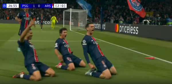 Çfarë ndeshje – Parisi përpara, Ruiz e gjen golin e parë ndaj Arsenalit