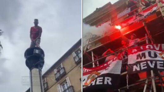 Tifozët e Manchester United dhurojnë spektakël para finales së Europa League