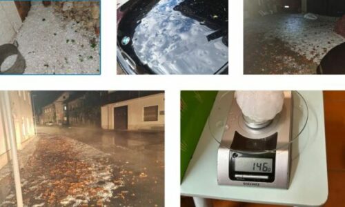 Stuhi e madhe godet Slloveninë: Pemët bien, breshëri dëmtoi makinat