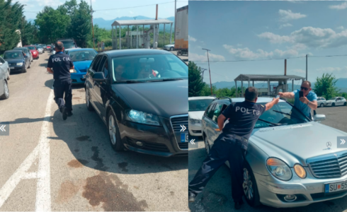 Radhë të gjatë në kufi për të parë ndeshjen Shqipëri-Serbi, policia shqiptare shpërndan ujë