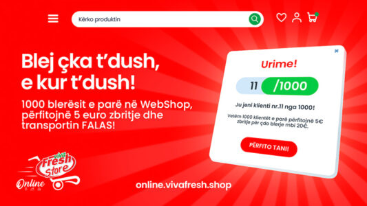 Viva Fresh Online me kampanjë ekskluzive në WebShop – 1000 konsumatorët e parë përfitojnë voucher prej 5€