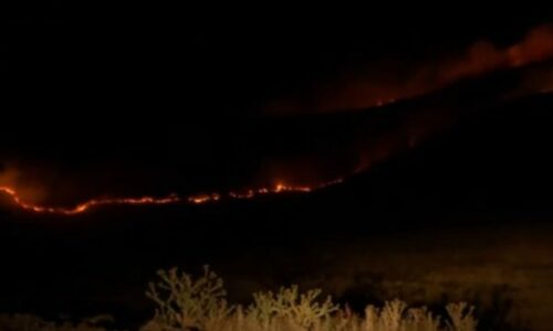 Zjarri në majën e Goleshit ende aktiv – terreni i paqasshëm për zjarrfikësit