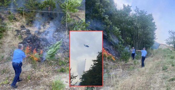 Zjarr i madh afër Manastirit të Deviçit, lokalizohet me ndihmën e NJSO-së dhe KFOR-it