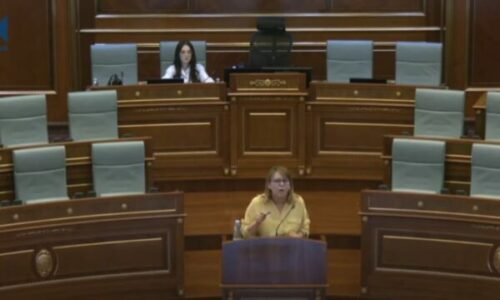 Hykmete Bajrami flet në sallën e Kuvendin edhe pas përfundimit të seancës: Do t’i drejtohemi Kushtetuteses