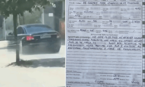 Policia e dënon një mërgimtar me targa të Zvicër që hyri në trotuar, e njofton edhe shtetin zviceran