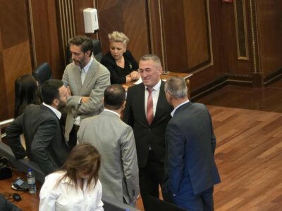 Nenad Rashiq i afrohet PDK-së para nisjes së seancës, nisen në byfe bashkë me Memli Krasniqin