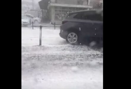 Shtërpca “zbardhet” nga breshëri (VIDEO)