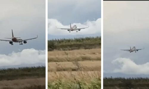 Fluturimi dramatik nga Gjeneva, pamje kur aeroplani tenton të ulet në Aeroportin e Sllatinës por e pengon era e fortë