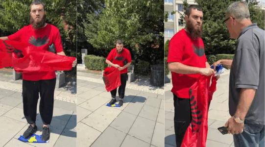 Qytetari nga Shqipëria që përdhosi flamurin e Kosovës nuk do të procedohet penalisht