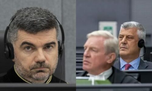 Gjykatësi i sanksionuar nga SHBA tallej me avokatin e Thaçit për mungesën e simboleve kombëtare në Gjykatën Speciale