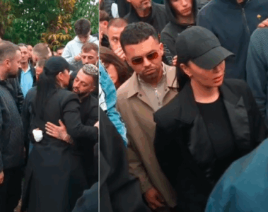 Dafina Zeqiri dhe Yll Limani të pranishëm në ceremoninë e varrimit të vëllait të Gjestit, ngushëllojnë këngëtarin