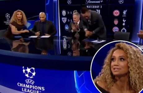 Gazetarja në siklet, i griset fustani para legjendave të futbollit (Pamje)