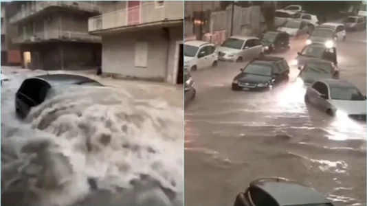 Stuhia e fuqishme shkakton përmbytje të mëdha në zonën turistike italiane – rrugët shndërrohen në lumenj